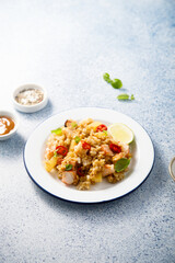 Thai rice with pineapple and shrimps