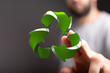 Sustainable eco-friendly concept.  Recycle symbol image for websites and blogs.