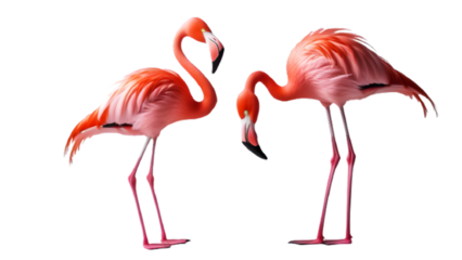 pink flamingo isolated on white