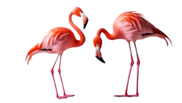 pink flamingo isolated on white