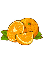 Whole and Sliced Orange