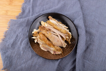 The herb chicken on the plate