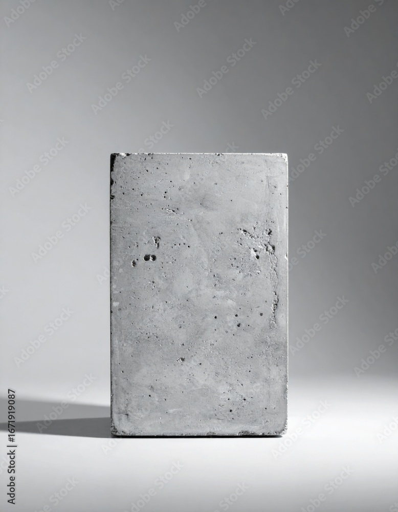 Aufkleber gray concrete block with rough texture displayed against a neutral background with soft lighting