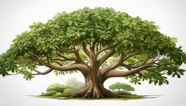 a kapok tree clipart jungle tree element stylized vector art lush green