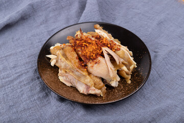 The herb chicken on the plate