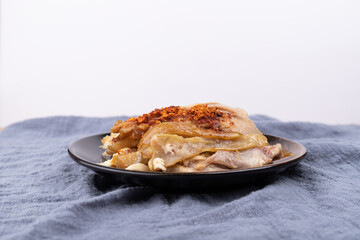 The herb chicken on the plate