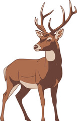  A detailed pixel art illustration of a male deer, showcasing its antlers and distinctive markings. The artwork features a rich brown palette and a textured style.