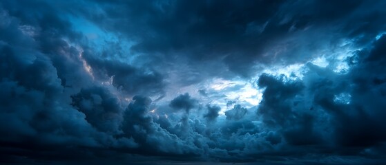 Obraz premium striking blue sky formation featuring strong shadow and highlight contrast 