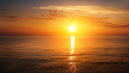 golden sunrise over tranquil sea serene coastal morning scene for web design