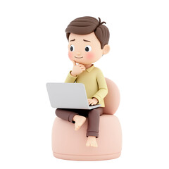 little boy with laptop