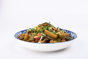 The stir-fried eggplant on the plate
