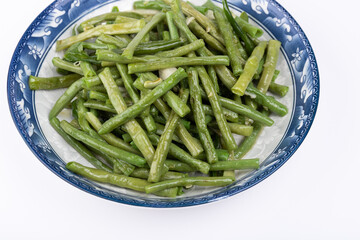 Stir-fried cowpeas on the plate