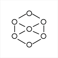 neural network icons. simple line vector illustration