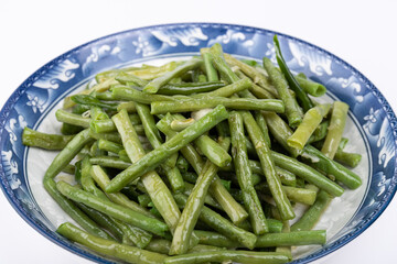 Stir-fried cowpeas on the plate