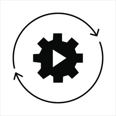 automation icons. simple solid vector illustration