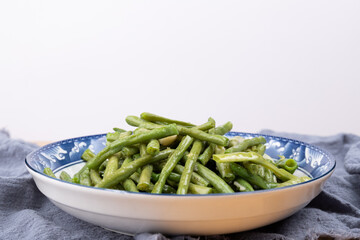 Stir-fried cowpeas on the plate