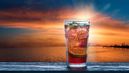 vibrant reflection the ultimate refreshing sip captured in radiant beverage imagery