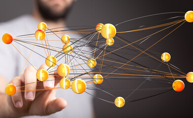 Abstract image depicting a complex network, ideal for technology, connection, and global concepts.