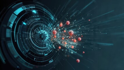Digital illustration of virus spreading