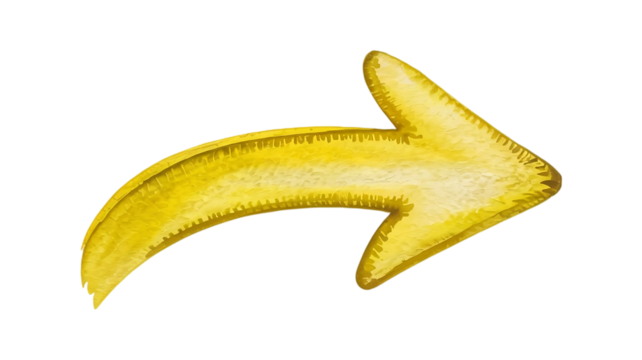 Shiny golden metallic arrow shape balloon floating and pointing to the right isolated on transparent background