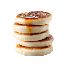 Stack of Golden Brown Pancakes Drizzled with Honey
