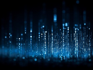 Abstract Blue Data Visualization with Binary Code