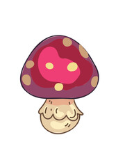 vector illustration funny toadstool drawing