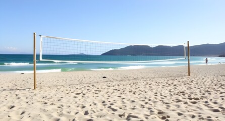 volleyball net on the beach
