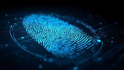 Digital Fingerprint on Technology Background