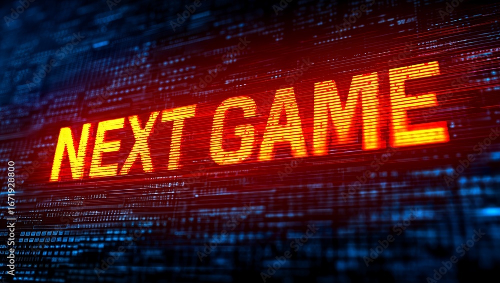 Poster next game digital display with data background