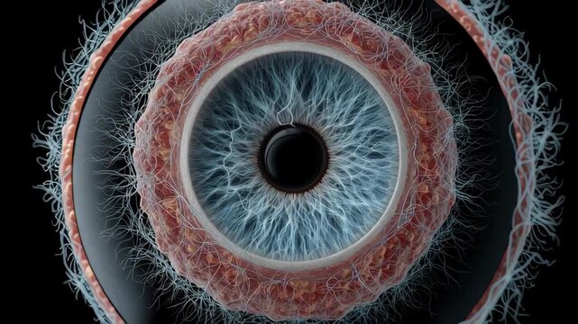 Prevention cataract concept ,Close Up of Eye Anatomy Intricate Textures and Vibrant Colors Showcasing Detail and Vision