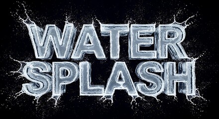 Water splash effect on text