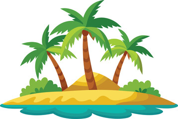 Island with palm trees