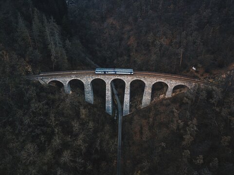 Railway Bridge with Train &ndash; Žampach Viaduct 