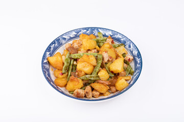 Braised pork with green beans and potatoes