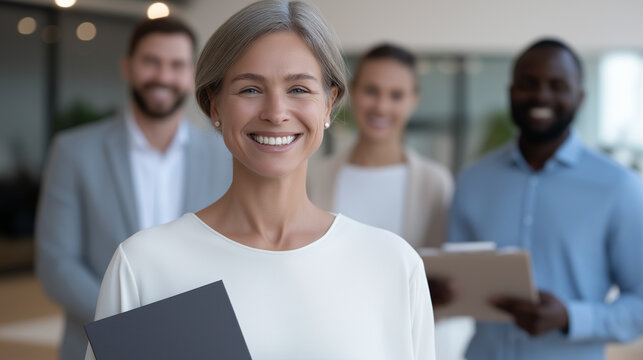 Diverse group of models in casual attire at an agency office