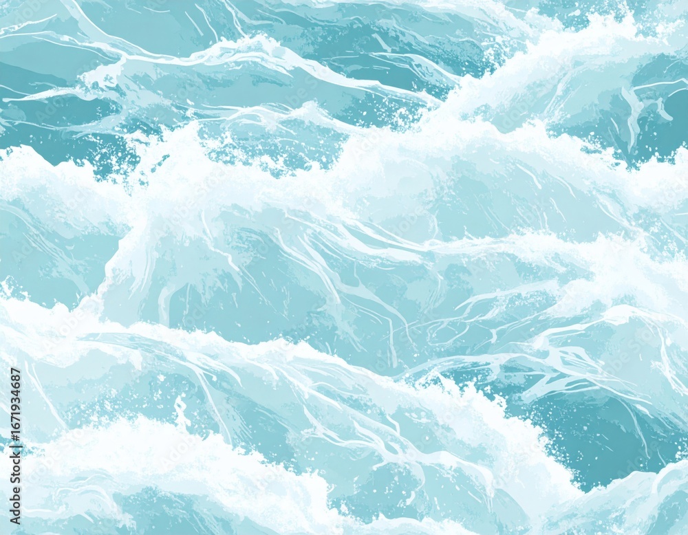 Poster abstract blue water waves texture ocean surface pattern with light and shadow