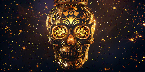 Golden Skull Under the Stars