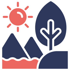 Fototapeta premium Green Valley Icon