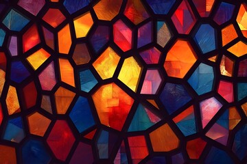 Colorful, abstract stained - glass pattern