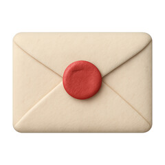 Sealed Envelope 3D Icon – Mail and Letter with Wax Stamp Illustration