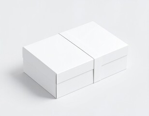 Naklejka premium White Rectangular Box on a White Surface with Shadow Simple Product Packaging