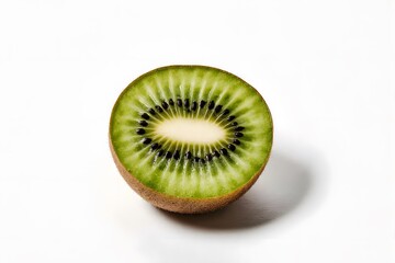 Fresh kiwi sliced, white background, bright lighting