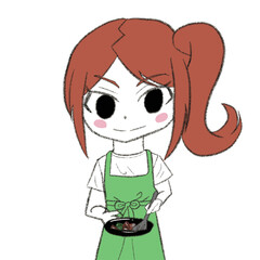 料理をする女の子