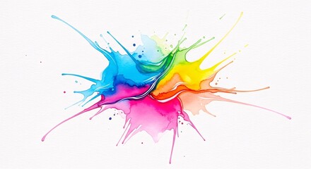 Obraz premium Vibrant Abstract Watercolor Splash on White Background
