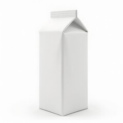 Isolated white carton container standing on a white surface in a studio environment setting up the shot