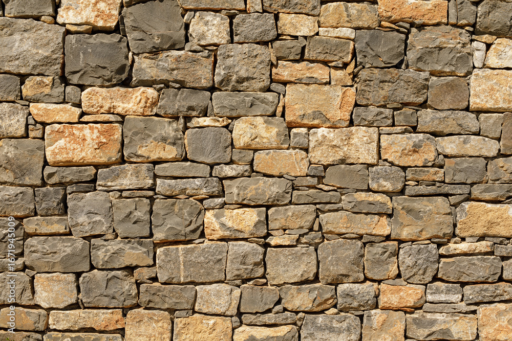 Aufkleber high-resolution image of a rustic stone wall, perfect for backgrounds and textures. ideal for design