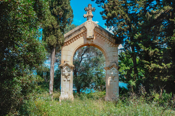 19th century arch at the port on Ile Saint-Honorat