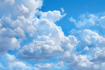 Fluffy white clouds drift across a vibrant blue sky a breathtaking view of nature's artistry