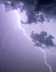 Dramatic Lightning Strikes Across Dark Sky During Intense Thunderstorm at Night